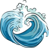 Crashing Water Waves Illustration png