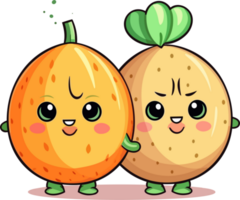 kawaii frutis ilustración png