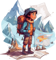 Hiking Cartoon Illustration png