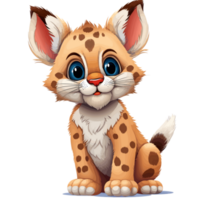 Portrait of bobcat vector illustration png