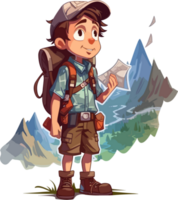 Hiking Cartoon Illustration png