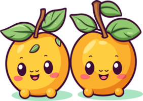 kawaii frutis ilustração png