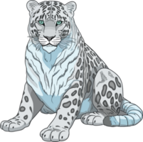 nieve leopardo ilustración png