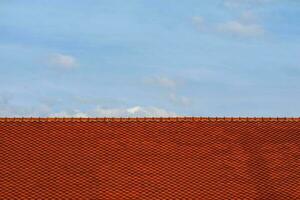 Roof on top and blue sky white cloud background photo