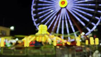 Blurry Amusement Park Happy Times Place at Night video