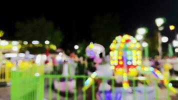 Blurry Amusement Park Happy Times Place at Night video