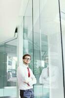 Young powerful businessman portrait photo