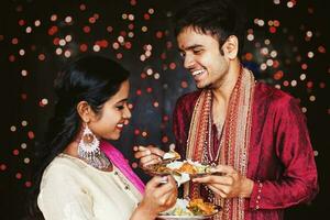 Beautiful Indian couple spending time together photo