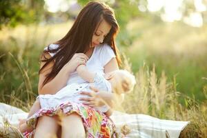 Mother and son in the park photo