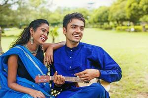 Beautiful Indian couple spending time together photo