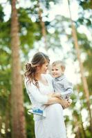 Mother and son in the park photo