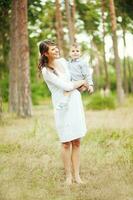 Mother and son in the park photo