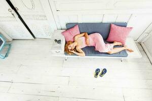 Woman on the couch photo