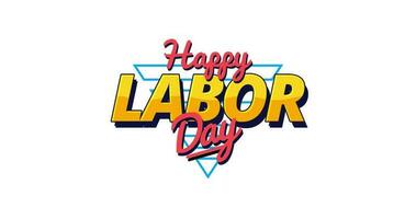 Happy Labor Day Animated Text Retro Style. Suitable for business, banners, posters, celebrations, events, etc. Labor day and celebration concept digitally generated video. video