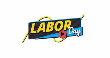 Happy Labor Day Animated Text Retro Style. Suitable for business, banners, posters, celebrations, events, etc. Labor day and celebration concept digitally generated video. video