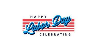 Happy Labor Day Animated Text Retro Style. Suitable for business, banners, posters, celebrations, events, etc. Labor day and celebration concept digitally generated video. video
