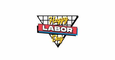 Happy Labor Day Animated Text Retro Style. Suitable for business, banners, posters, celebrations, events, etc. Labor day and celebration concept digitally generated video. video