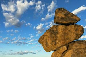 Large rocks balance on each other at Giants Playground photo