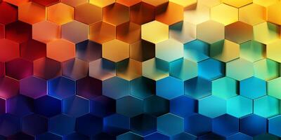Abstract colorful geometric background, hexagon pattern photo