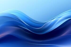 Blue abstract background with wavy lines. illustration for your design photo