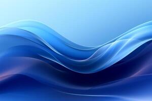 Blue abstract background with wavy lines. illustration for your design AI Generated photo