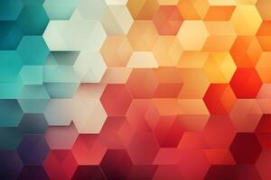 Abstract colorful geometric background, hexagon pattern photo