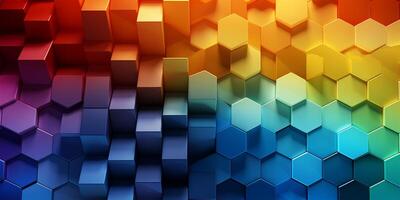 Abstract colorful geometric background, hexagon pattern photo