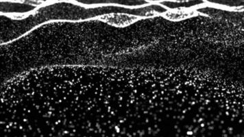 White cyber sea waves floating dots background. Global network slow waving ocean concept backdrop. Abstract wavy data space creative motion design. Flowing moving on waved surface. video