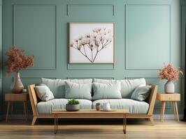 Mockup Poster Frame In Home Interior Background , Mockups Design 3D, High-quality Mockups, photo
