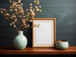 Mockup Poster Frame Interior Background , Mockups Design 3D, High-quality Mockups, photo