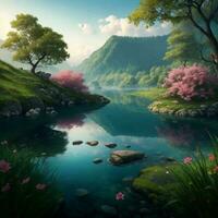 Breathtaking Landscape Photography ,Background, Ai Generative photo