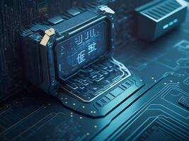 Futuristic Technology Background Abstract Coding Concept for Modern Business and Innovation, photo