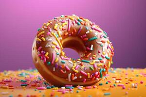 Chocolate donut aesthetic photo