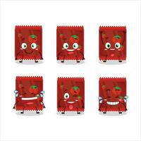 Cartoon character of ketchup sachet with smile expression vector