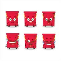 Cartoon character of red bucket with smile expression vector