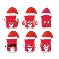 Papa Noel claus emoticones con rojo Cubeta dibujos animados personaje vector