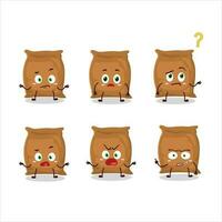 Cartoon character of flour sack with what expression vector