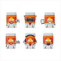 Beer bottle cartoon character are playing games with various cute emoticons vector