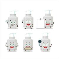 Cartoon character of milk can with various chef emoticons vector