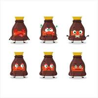 Soy sauce cartoon character with nope expression vector