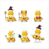 Halloween expression emoticons with cartoon character of curry sauce vector