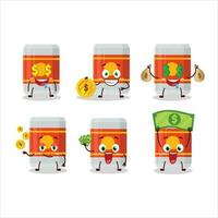 Beer bottle cartoon character with cute emoticon bring money vector