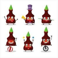 Cartoon character of bbq sauce with various circus shows vector