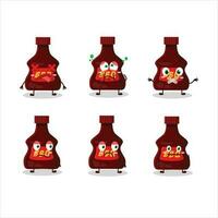 BBQ sauce cartoon character with nope expression vector