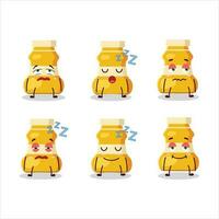 Cartoon character of curry sauce with sleepy expression vector