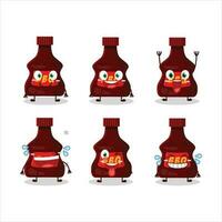 Cartoon character of bbq sauce with smile expression vector