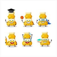 School student of curry sauce cartoon character with various expressions vector