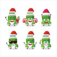 Papa Noel claus emoticones con pesto botella dibujos animados personaje vector