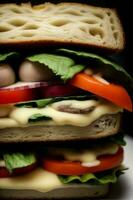A Sandwich Is Stacked On Top Of Each Other. AI Generated photo