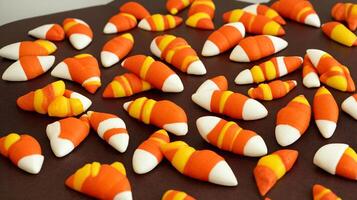 A Close Up Of Many Candy Candies On A Table. photo